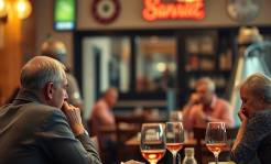 Cinematic shot of a family-run American dining restaurant before opening.